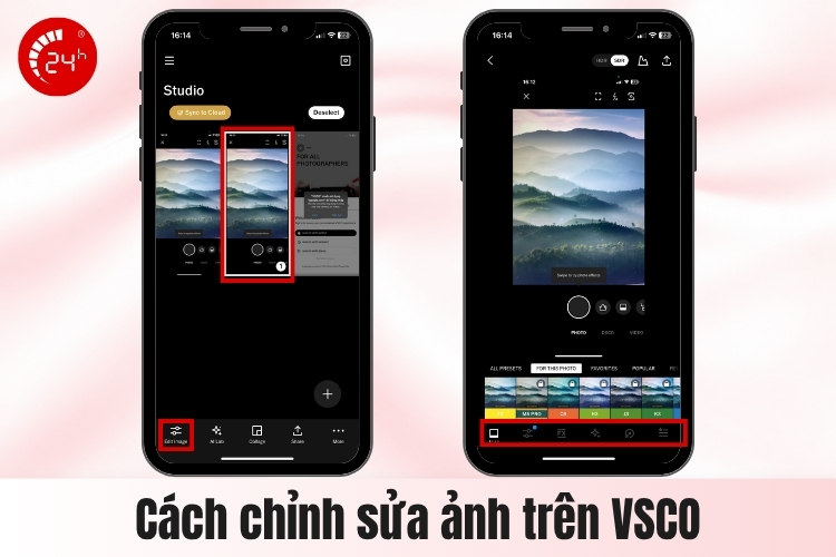 Chỉnh ảnh trên ứng dụng VSCO B2