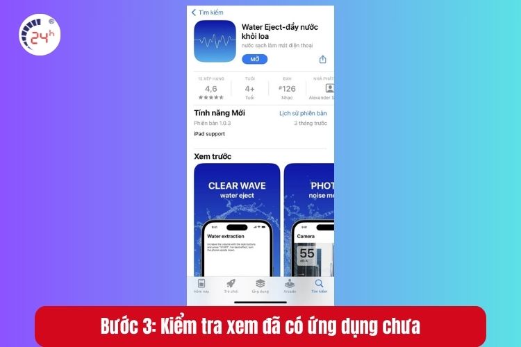 Bước 3: Thoát ứng dụng và mở lại ứng dụng để kiểm tra Water Eject đã có chưa