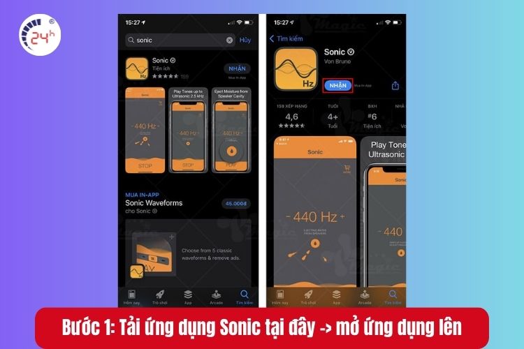 Bước 1: Tải ứng dụng Sonic tại đây -> mở ứng dụng lên