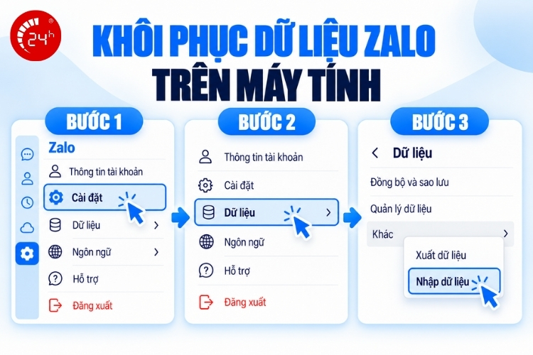 Cách khôi phục tin nhắn Zalo trên máy tính