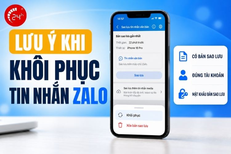 Lưu ý khi khôi phục tin nhắn Zalo