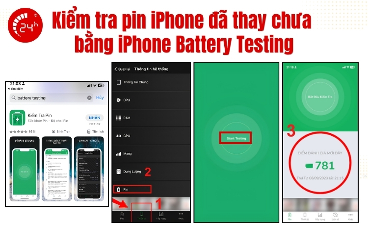 Kiểm tra pin iPhone zin bằng iPhone Battery Testing