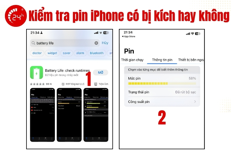 Phân biệt pin iPhone bị kích
