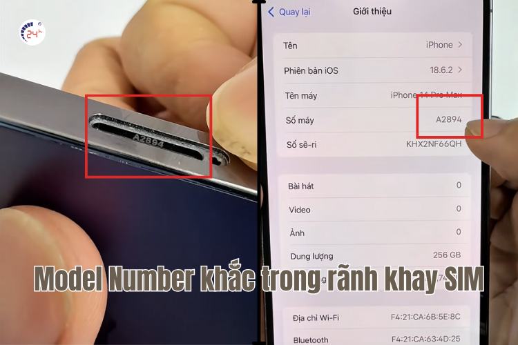 Model Number trong rãnh khay SIM