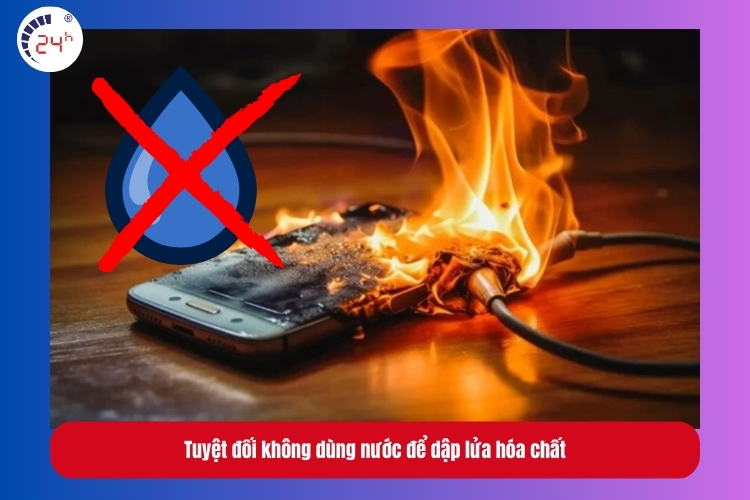 Tuyệt đối không dùng nước để dập lửa hóa chất