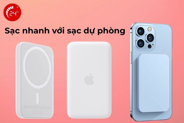 Sạc bằng sạc dự phòng làm sạc pin nhanh cho iPhone