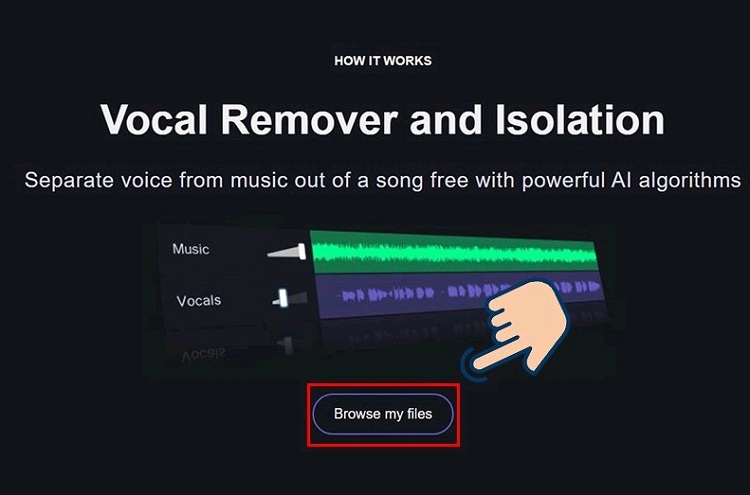 Bước tải file nhạc cần tách beat lên Vocal Remover