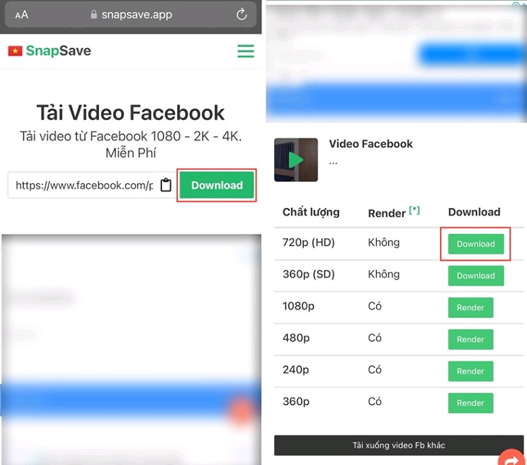 Sử dụng SnapSave để tải video ngắn trên Facebook
