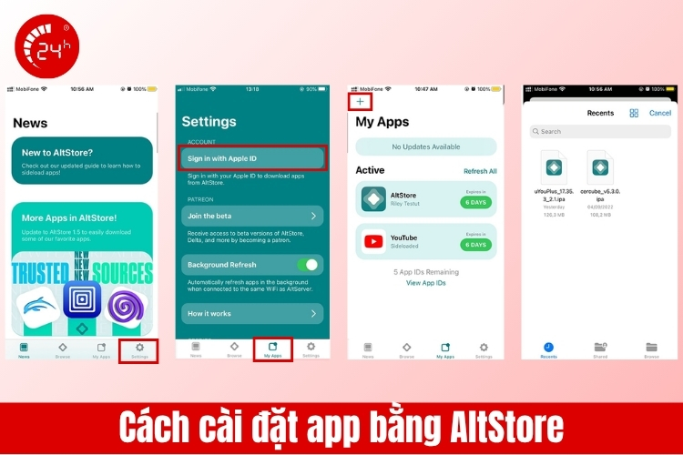 Dùng AltStore tải app không cần pass ID Apple B5