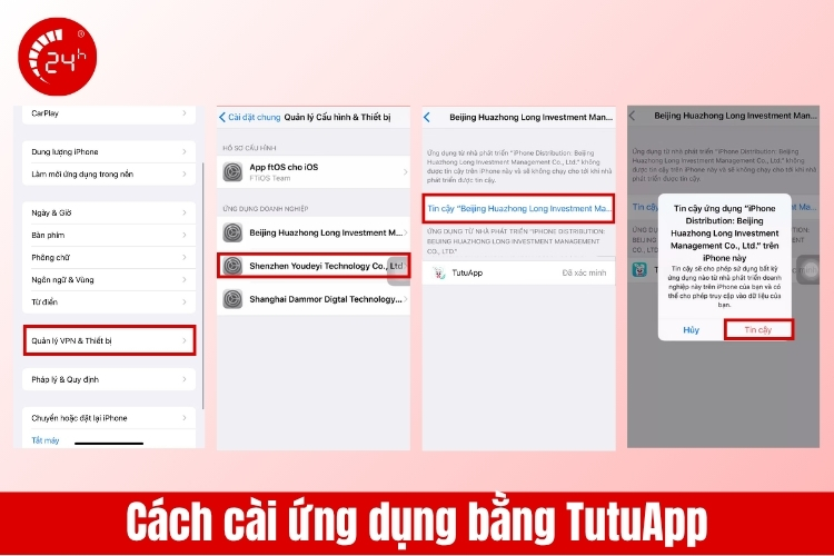 Dùng TutuApp tải ứng dụng không cần ID Apple B2