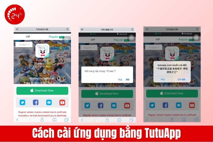 Dùng TutuApp tải ứng dụng không cần ID Apple B1