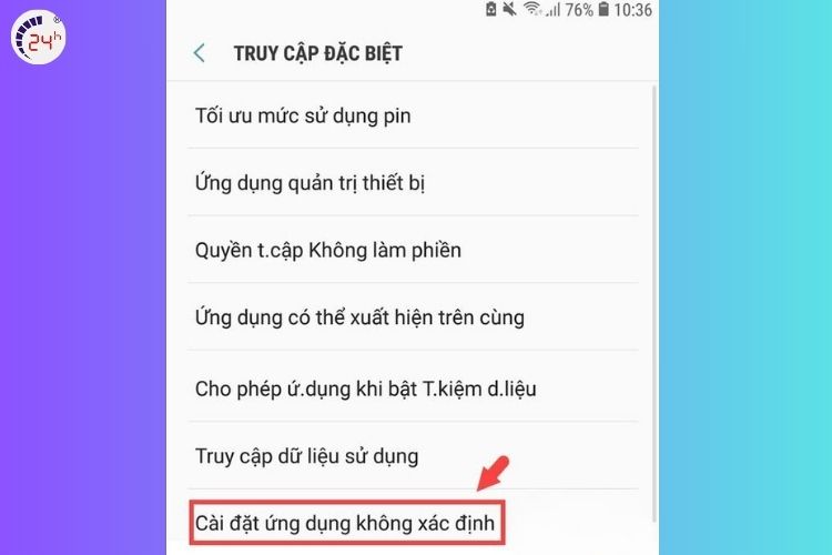 Bước 3 của bật tính năng cài đặt ứng dụng từ nguồn không xác định trên Android 8 trở lên