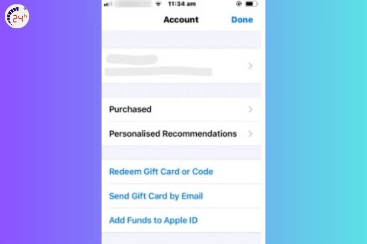 Nhấn vào biểu tượng hồ sơ ở góc trên bên phải để điều hướng đến trang Account