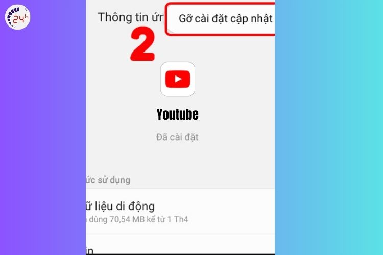 Bước 3 của tắt cập nhật cho riêng ứng dụng Youtube cho Android