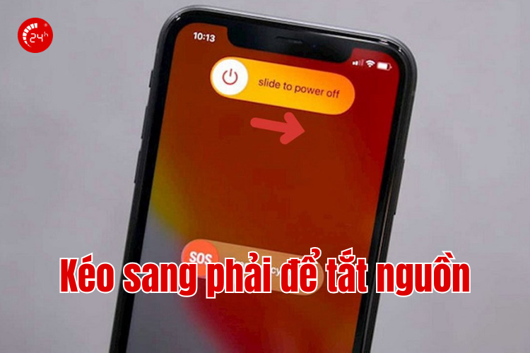 trượt sang phải để tắt nguồn