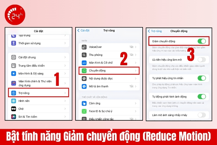 Bật giảm chuyển động để tiết kiệm pin trên iOS 15
