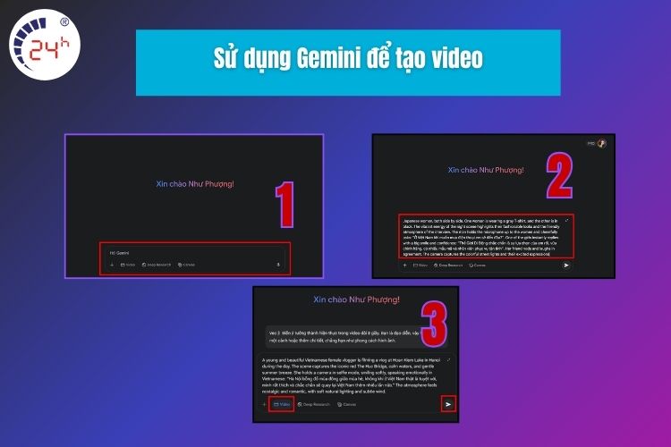 Sử dụng Gemini để tạo video