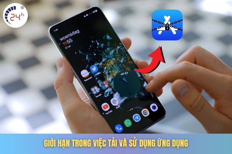 Giới hạn trong việc tải và sử dụng ứng dụng