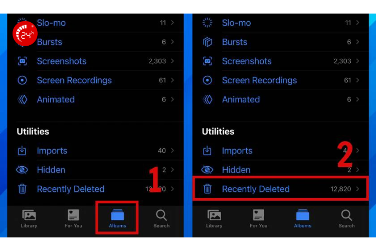 xem ảnh đã xóa trên iphone