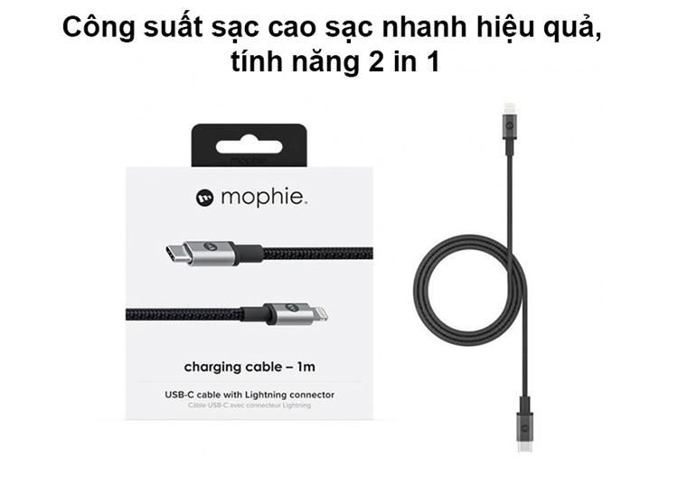 cáp Mophie USB-C to Lightning 1M 