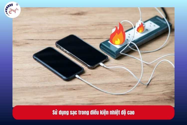 Sử dụng sạc trong điều kiện nhiệt độ cao là nguyên nhân gây chân sạc pin iPhone bị cháy