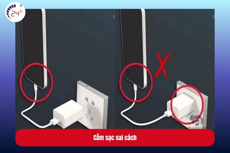 Cắm sạc sai cách là nguyên nhân gây chân sạc pin iPhone bị cháy