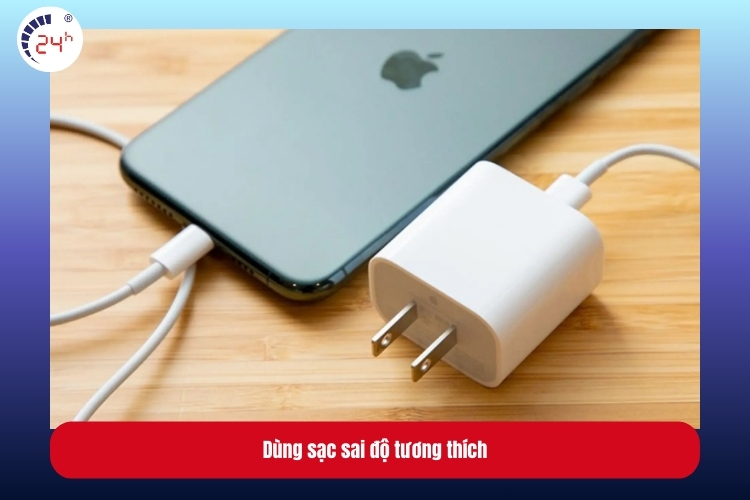 Dùng sạc sai độ tương thích là nguyên nhân gây chân sạc pin iPhone bị cháy