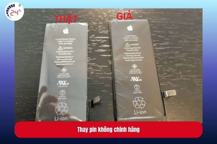Thay pin không chính hãng là nguyên nhân gây chân sạc pin iPhone bị cháy