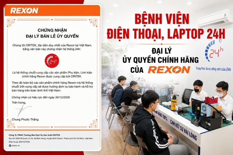 Bệnh Viện Điện Thoại, Laptop 24h đại lý ủy quyền chính hãng của Rexon