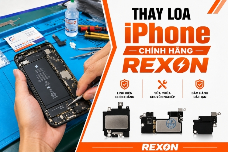 Thay loa iPhone chính hãng Rexon