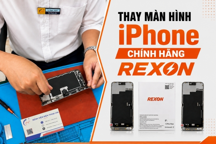 Thay màn hình iPhone chính hãng Rexon