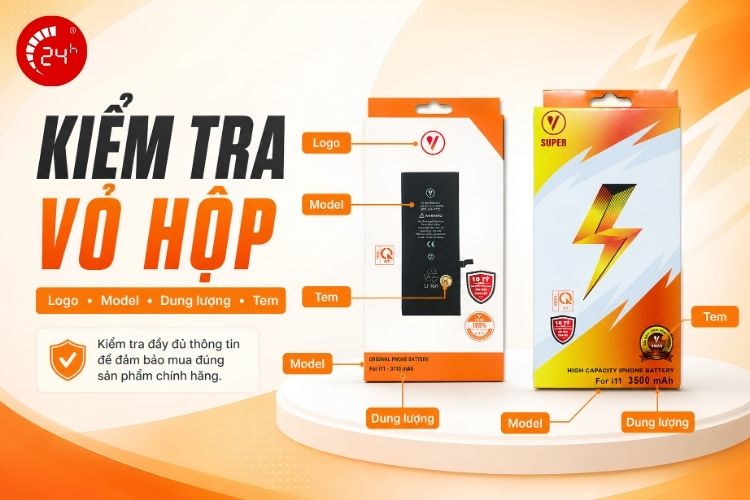 Kiểm tra pin VMAS chính hãng