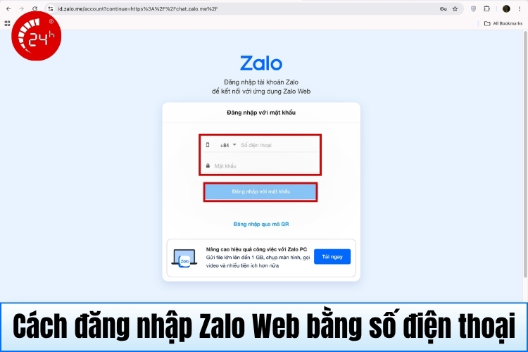 Chat Zalo me PC đăng nhập B2