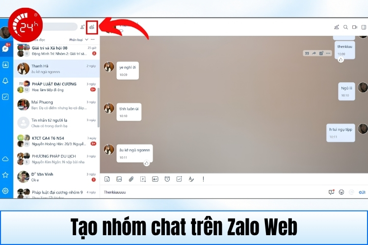 Tạo nhóm trên Zalo Web B1