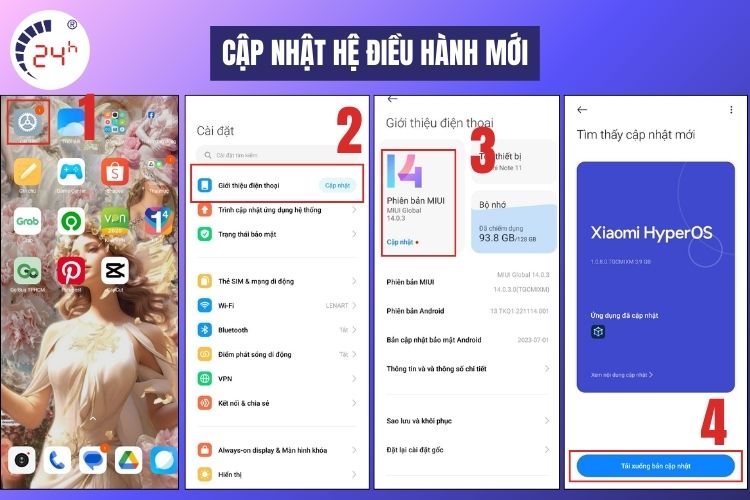 Cập nhật hệ điều hành mới