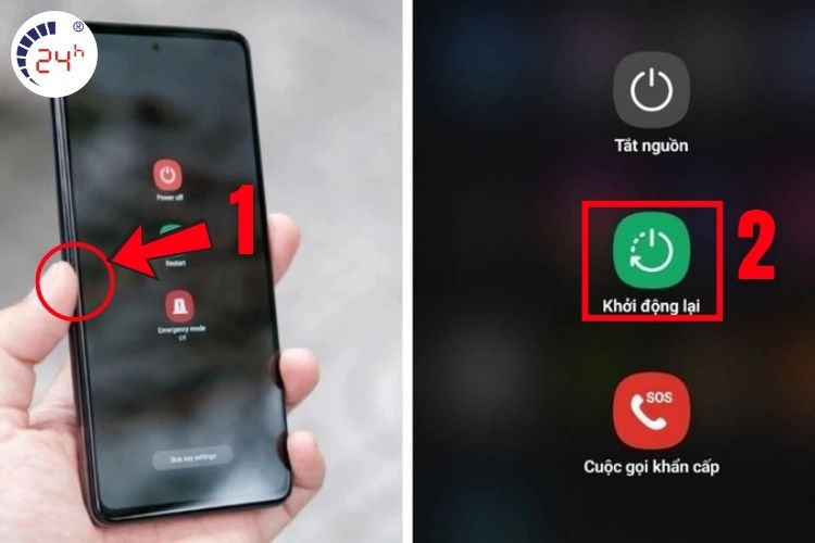 Khởi động lại điện thoại