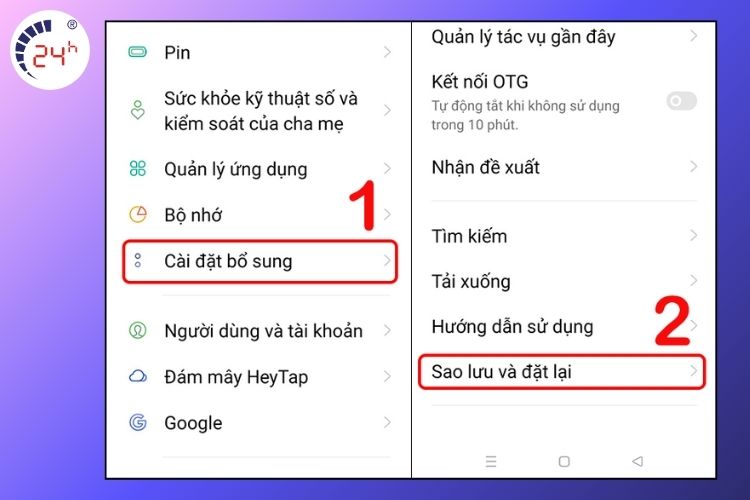 Khôi phục cài đăt gốc cho máy