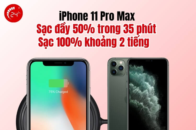 Dung lượng pin iPhone 11 Pro Max sạc bao lâu thì đầy