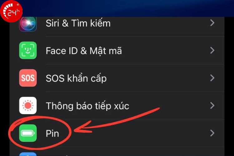 kiểm tra dung lượng pin tối đa của pin bước 1
