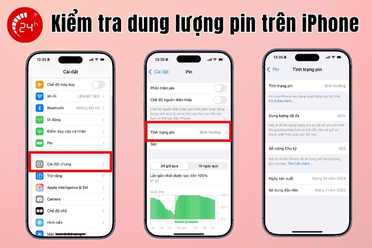 Kiểm tra dung lượng pin trên iPhone