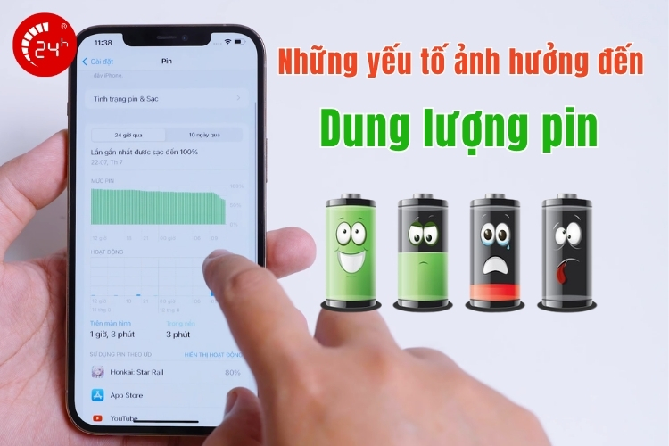 Yếu tố ảnh hưởng đến dung lượng pin là gì