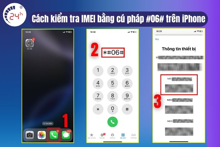 Kiểm tra IMEI bằng cú pháp *#06#