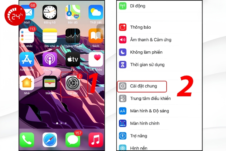 bước 1 cập nhật phần mềm ios