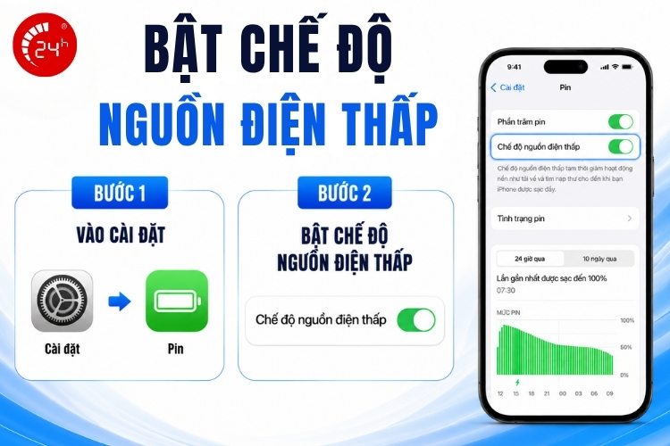 Bật chế độ nguồn điện thấp trên iOS 26