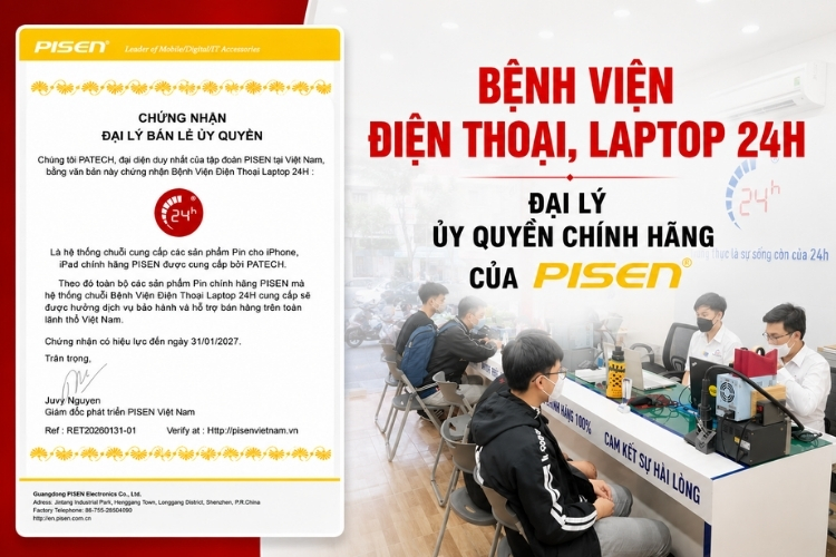 Bệnh Viện Điện Thoại, Laptop 24h đại lý ủy quyền chính hãng Pisen