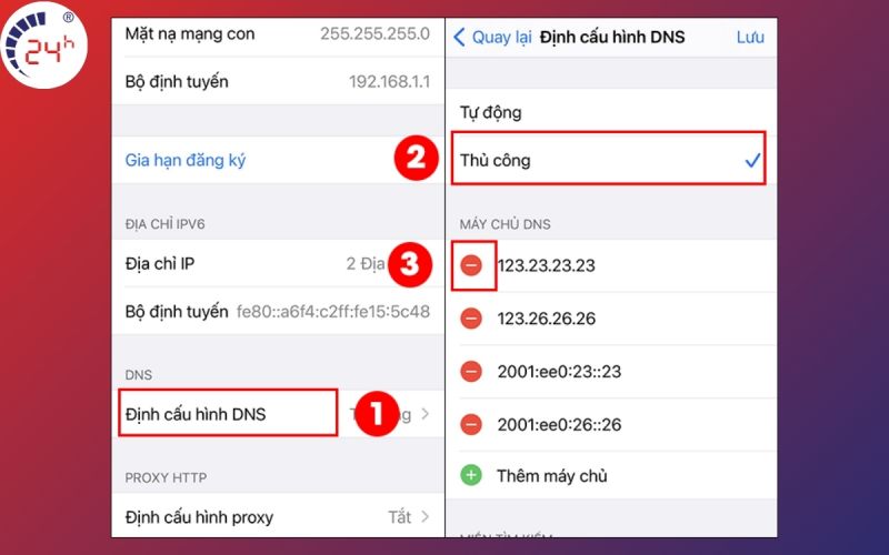 Cach sua iPhone khong ket noi duoc Wifi bang dia chi DNS