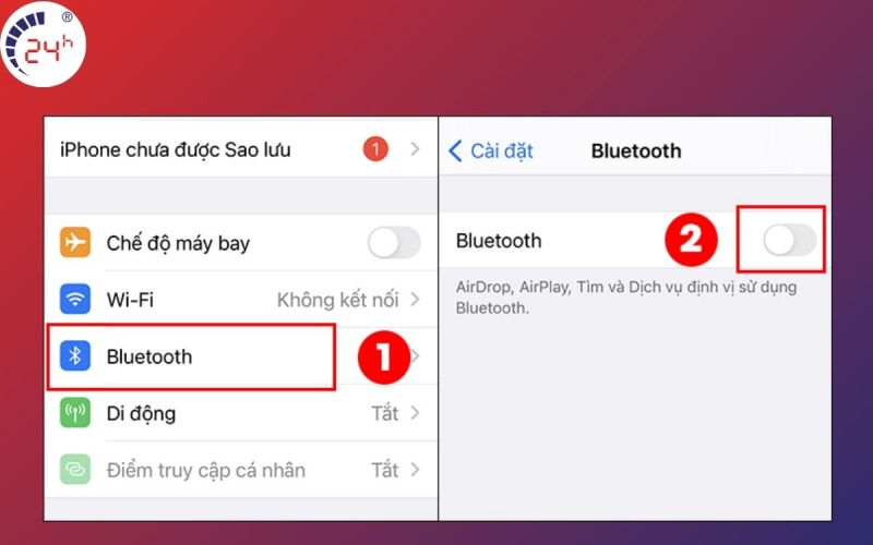 Tat Bluetooth khi iPhone khong ket noi duoc Wifi