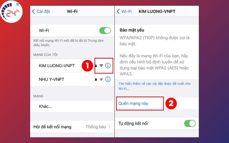 Quen mang de khac phuc iPhone khong ket noi duoc Wifi