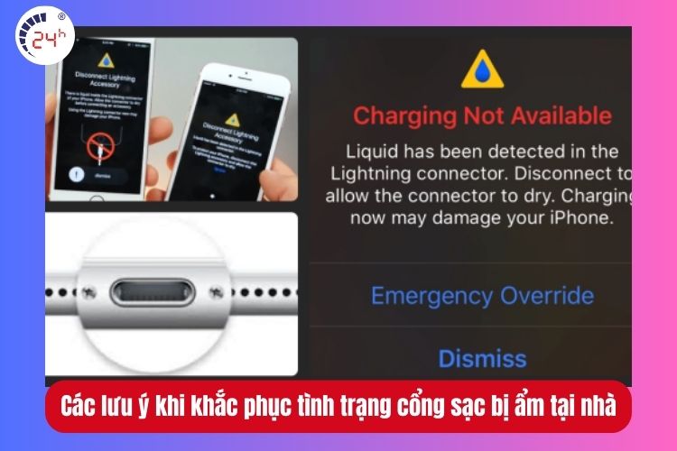 Các lưu ý quan trọng khi khắc phục tình trạng cổng sạc bị ẩm tại nhà