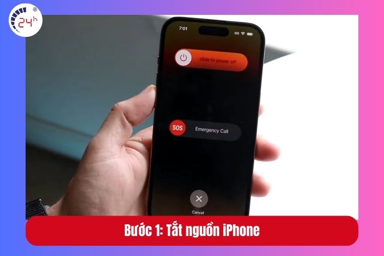 Bước 1: Tắt nguồn iPhone trước khi vệ sinh để đảm bảo an toàn